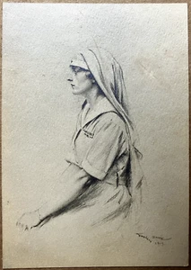 Georges Scott dessin crayon signée datée 1919 guerre 14-18 peintre des armées - Picture 1 of 3