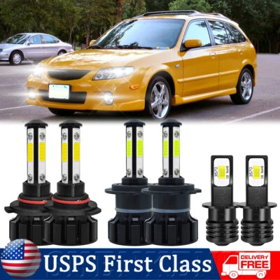 For 2002-2003 Mazda Protege5 9005+H7+H3 Combo LED Headlight Fog Lights Kit 6000k - Image 1 of 4