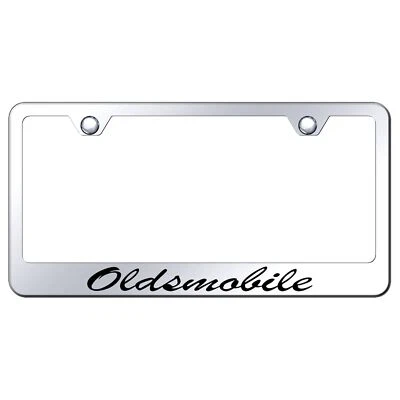 OldsMobile Laser Etched Script Stainless Steel License Plate Frame (Chrome) - Image 1 of 2