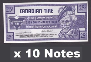 [UNC 10 Notes] Canada Canadian Tire Money 25 Cents - Picture 1 of 2