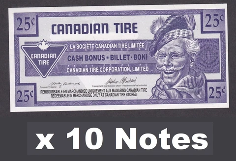 [UNC 10 Notes] Canada Canadian Tire Money 25 Cents Cover