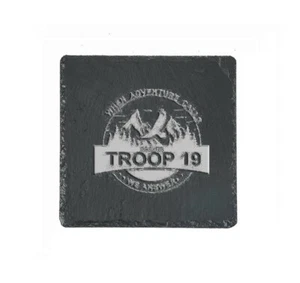 Boy Scouts Troop 19 Slate Coaster - Picture 1 of 1