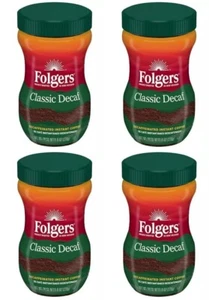 4 PACK - Folgers Classic Decaf Instant Coffee, 8-Ounce Jar NEW - Picture 1 of 8