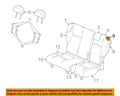 Componentes de asiento trasero CHRYSLER OEM 06-09 PT Cruiser-Escutcheon ZK41DK5AA Foto 1 de 2