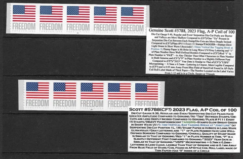 NEW in 2023 FLAG #5788(CF?)--PNC5 & #5788--PNC5/Plate Both #P1111--PNC5, MNH Cover