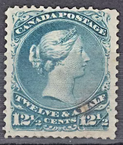 Canada 12 1/2c Large Queen, Scott 28, F-VF unused w/flaws, catalogue - $1,000 - Picture 1 of 2