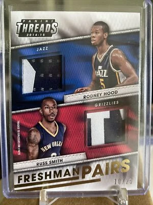 2014-15 Panini Threads Russ Smith Rodney Hood Dual Rookie Jersey Patch #/25 RC - Image 1 of 2