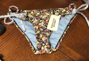 NWT Forever 21 Black Multi Floral Swimsuit Bikini Bottom Juniors Size Small S - Picture 1 of 8