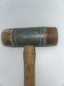 Antiker Holzhammer schöner primitiver weicher Schlaghammer Vintage - Bild 1 von 9