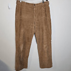 Llbean Mens Country Corduroy Pants Classic Fit Plain Front Waist 36 In Walnu