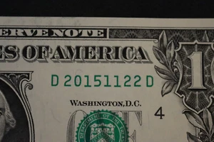 Billete de cumpleaños/aniversario de un dólar de lujo de $1 [22 de noviembre de 2015] SN D 20151122 D - Imagen 1 de 3