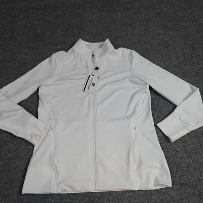 Top Foot Joy Mujer M Blanco Cremallera Completa Sólido NUEVO Foto 1 de 4