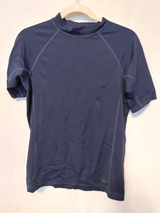 Lands' End Kids Rash Guard Shirt Crew Neck Short Cleeve Navy Size L 14/16 #16325 - Picture 1 of 3
