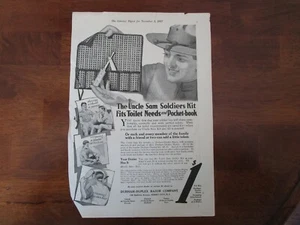 Vintage Durham Duplex "The Uncle Sam Soldiers Kit" Ad. 1917, 1. Weltkrieg, Militär - Bild 1 von 6