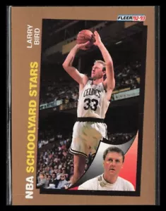 Tarjeta de baloncesto Fleer Larry Bird Schoolyard Stars 1992 #256 Boston Celtics Salón de la fama - Imagen 1 de 2