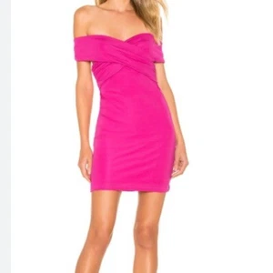 NBD Revolve Miguel Off the Shoulder Hot Pink Cocktail Mini Dress Women's M NWT - Picture 1 of 7