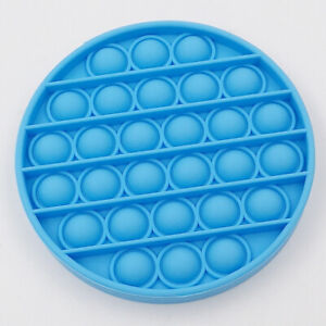 Jouet sensoriel Bubble Pop, bouton-poussoir ~ bleu rond, apaisant TDAH VENDEUR BRITANNIQUE