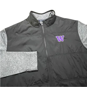 NWOT Cutter & Buck Jacket Mens XL Black University Washington Huskies Softshell - Picture 1 of 9