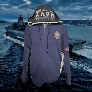 Giacca uomo pile grafica US Navy full zip XL Bradford Exchange  - Foto 1 di 16