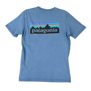 Patagonia Mens S Blue P6 Logo Responsibili Tee Organic Cotton Recycled Top - Picture 1 of 10