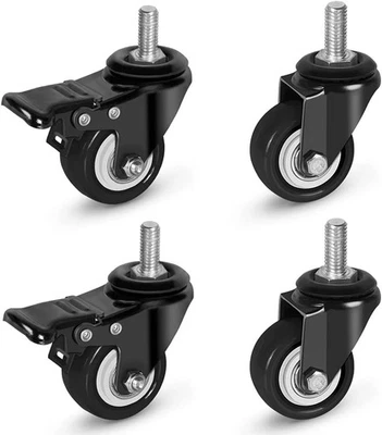 4 Rollen mit M8 Gewindestift Transportrollen Laufrollen Möbelrollen Lenkrollen - Bild 1 von 4