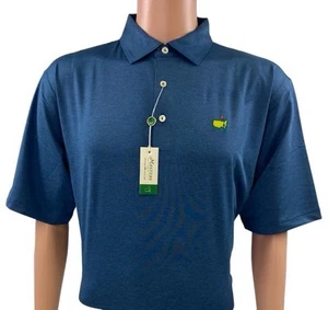 2025 MASTERS Peter Millar Performance Tech Golf Polo Shirt  Chambray Blue L NWT - Picture 1 of 3
