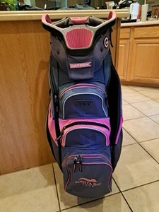 Datrek Lite Rider Pro Cart Golf Bag with 14-way Dividers & Rain Cover Pink/Black - Picture 1 of 11