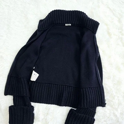 Chaqueta Blusa Miu Miu 90s Archive Negra Tejida Calibre Bajo Talla 42 Exterior Mujer Foto 1 de 4