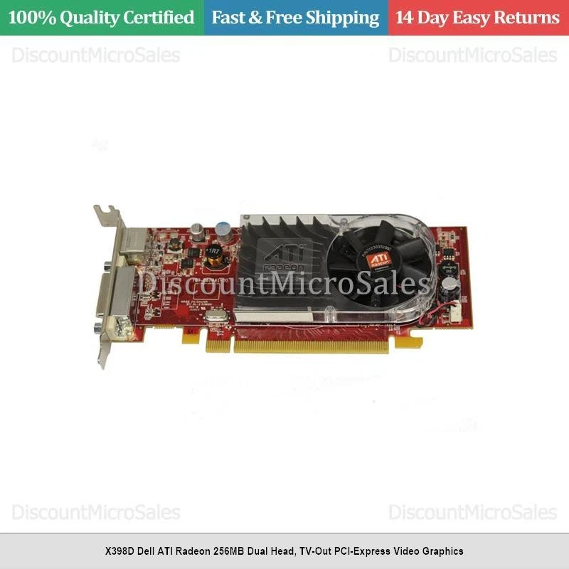 X398D Dell ATI Radeon 256MB Dual Head, TV-Out PCI-Express Video Graphics - Image 1 of 1