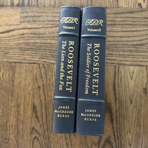 EASTON PRESS ROOSEVELT Volume 1 & 2 by James MacGregor Burns LEATHER Book Set - Bild 1 von 12