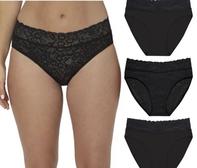 NUEVO Maidenform Panty Ajuste Perfecto Elástico Encaje Pierna Alta Ropa Interior Paquete de 3 Mediano Foto 1 de 4