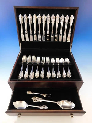 Grande Baroque by Wallace Sterling Silver Flatware Set for 12 Service 51 Pieces - Image 1 of 4