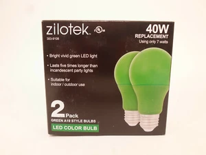 2 NEW Green LED Light Bulb 7 watt (40w Replace) Indoor/Outdoor - Picture 1 of 4