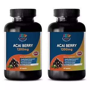 Acai Powder - ACAI BERRY 1200MG - May Greatly Help With Inflammation - 2Bot 12Ct - Picture 1 of 12