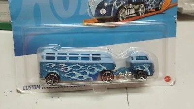 Camión Volkswagen Hot Wheels personalizado azul escala 1 64 diecast modelo vehículo nuevo Foto 1 de 2