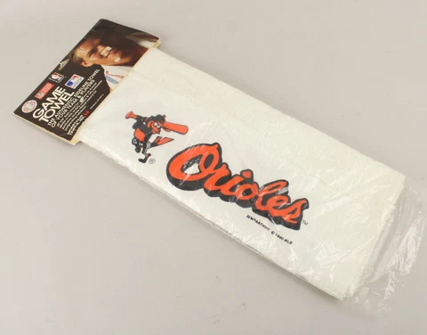 NOS VTG 1990 McArthur Official MLB Baltimore Orioles Game Towel 20x40" USA Made Cover