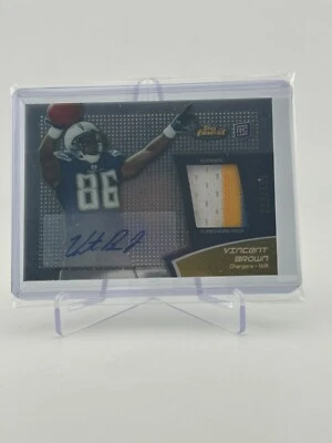 2011 Topps Finest Vincent Brown Autograph Game Worn 292/599 NFL Rookie Card - Image 1 of 2