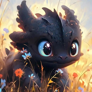 Black Dragon Diamond Painting Kits for Adults, 5D Dragon and Flower Full Drill.. - Picture 1 of 9