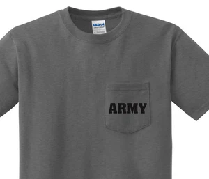 Camiseta Bolsillo Hombre Ejército de Estados Unidos Camiseta Bolsillo Hombre Gris Oscuro Camisa Ejército de Estados Unidos - Imagen 1 de 1