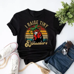 Chicken-Shirt I Raise Tiny Dinosaur Funny Women Mom Mama T-Shirt - Picture 1 of 22