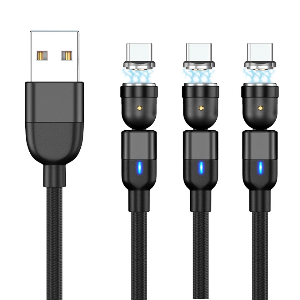 Paquete de 3 cables magnéticos tipo C de 3/6 pies cargador rápido USB para Samsung Galaxy S8 S9 S10 Foto 1 de 4