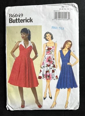 Butterick B6049 Misses Dresses (in 3 Retro Styles) 2014 Pattern size 6-14 Uncut - Image 1 of 2