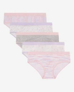 Danskin Lilac Stripe Multicolor Lilac Stripe Multi Girls 5-Pack Printed Underwea - Picture 1 of 4