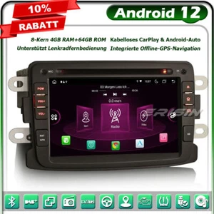 Radio Coche 8 Núcleos 64GB Android 13 Navi CarPlay Renault Dacia Duster Sandero Logan - Imagen 1 de 12