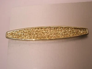 2-1/8" Cratered Texture Tapered Design Gold Tone Vintage SWANK Tie Bar Clip - Picture 1 of 6