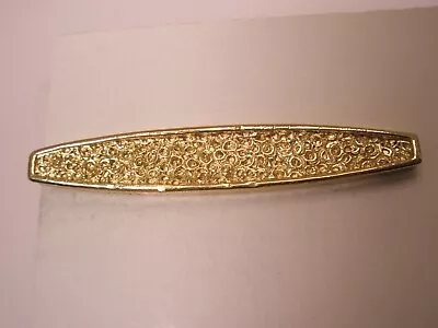 2-1/8" Cratered Texture Tapered Design Gold Tone Vintage SWANK Tie Bar Clip - Image 1 of 4