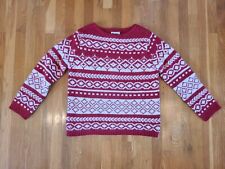 ~ Vintage Eddie Bauer Fair Isle Nordic Sweater Cable Knit Wool Angora Large WoW