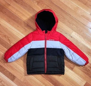 NEW Weather Tamer Little Boy Fleece-lined Winter Puffer Coat, Red (sz 4) - Picture 1 of 7