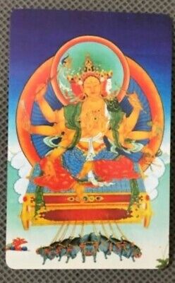 Tibetan Buddhism Buddha Portable Amulet Card Six Arms - FREE SHIPPING • 1.32$