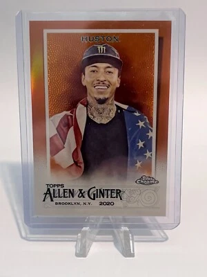 NYJAH HUSTON 2020 Topps Allen & Ginter Chrome Orange Refractor /25 USA Olympian - Image 1 of 2